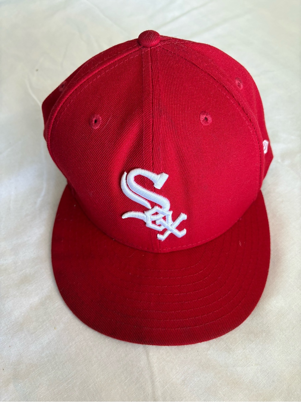 Red Baseball Cap with White Embroidered Sox Logo
